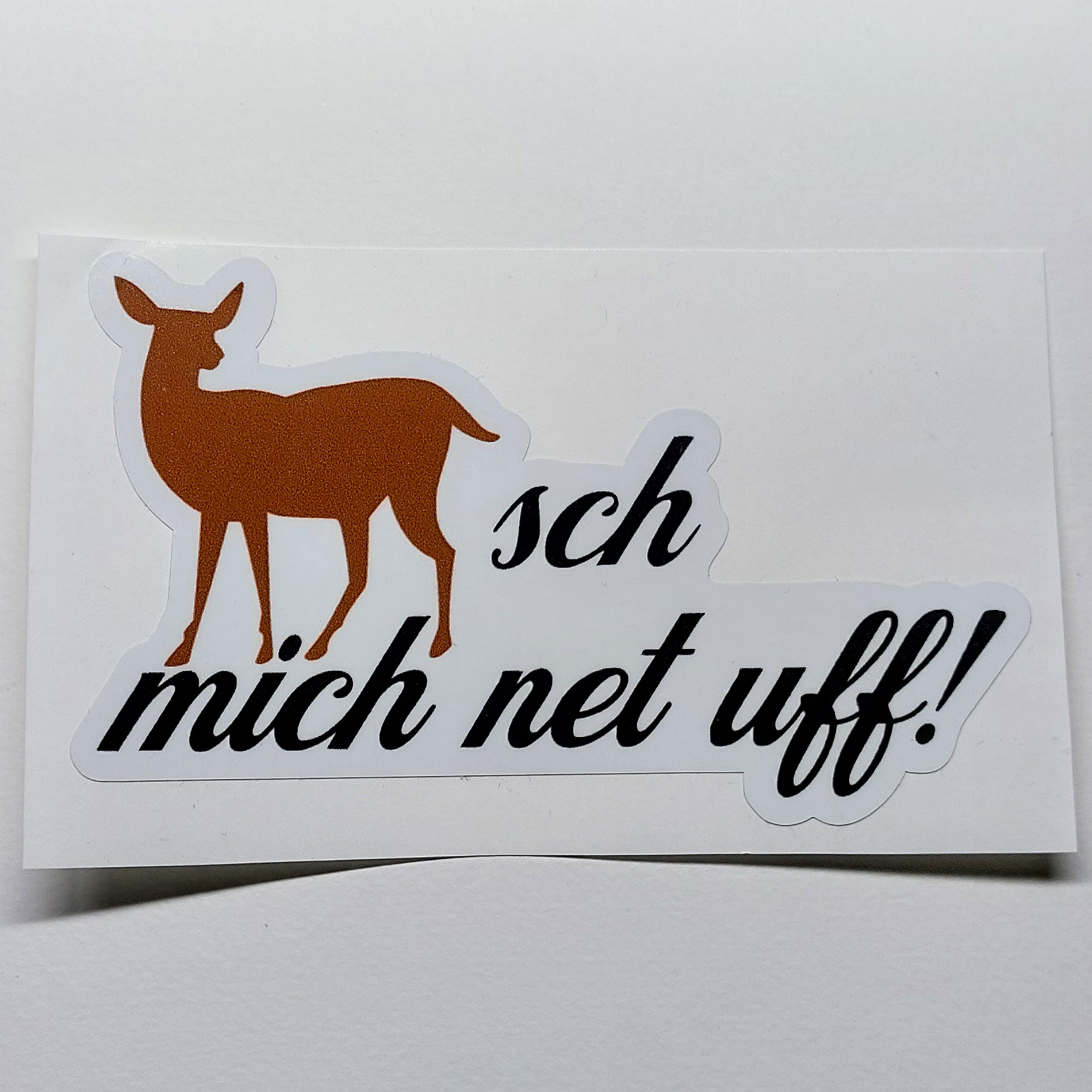 REHsch mich net uff! - Aufkleber Größe: "gross"