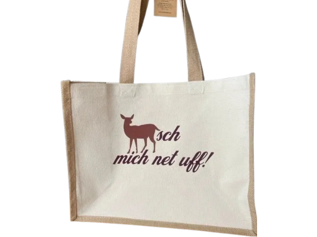 REHsch mich net uff! Jute-Tasche in kuscheligem Flock!