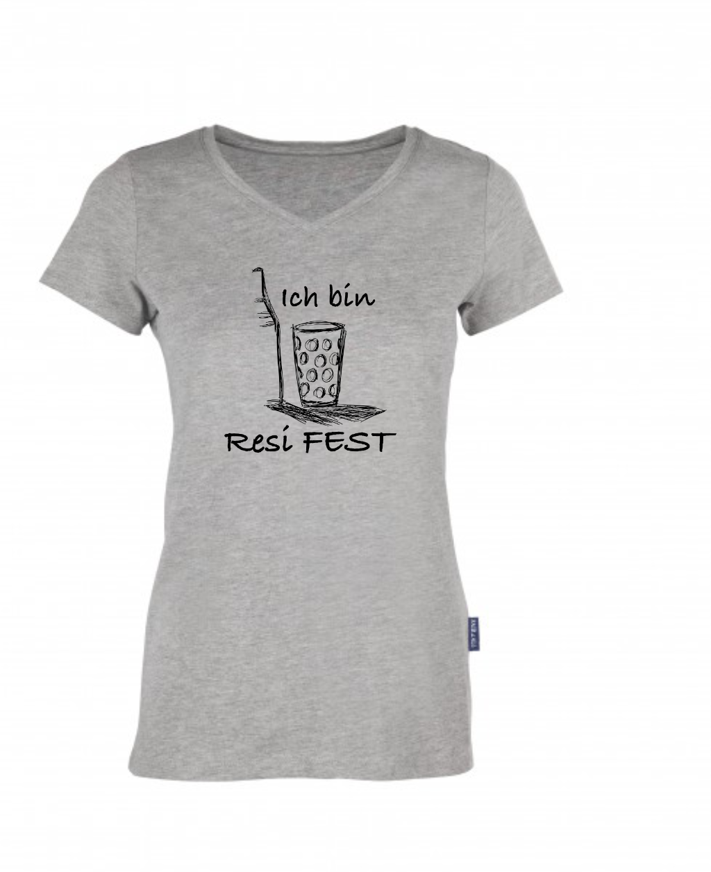 Resi FEST T-Shirt - Damen V-Neck (großes Design)