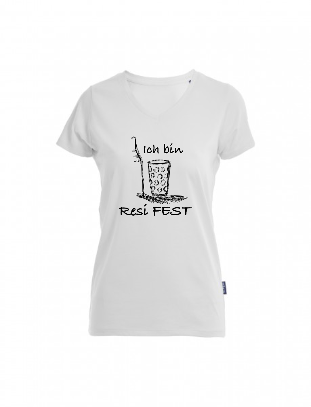 Resi FEST T-Shirt - Damen V-Neck (großes Design)