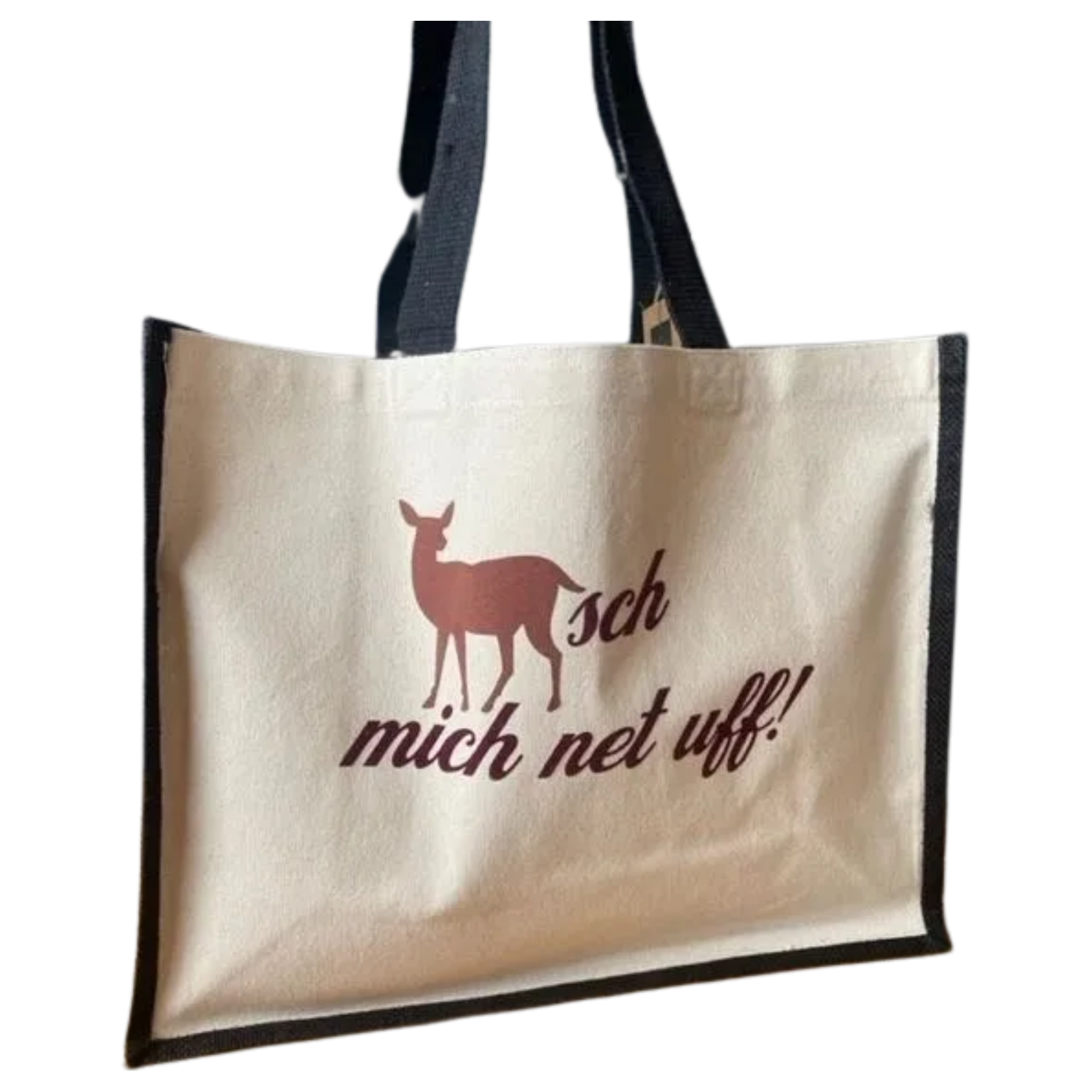 REHsch mich net uff! Jute-Tasche in kuscheligem Flock!