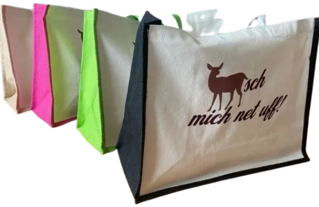 REHsch mich net uff! Jute-Tasche in kuscheligem Flock!